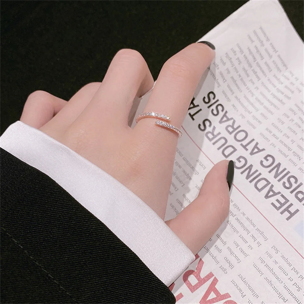 Timeless Rose Gold Open Crystal Ring