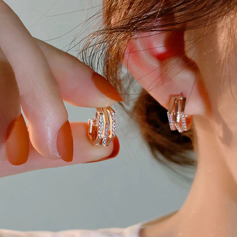 Exclusive Rose Gold Geometric Hoop Earrings
