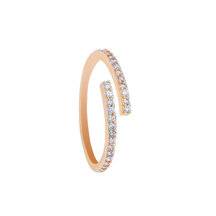 Timeless Rose Gold Open Crystal Ring
