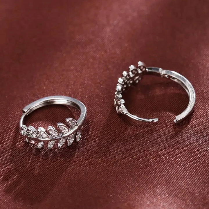 Elegant Crystal Leaf Hoop Earrings