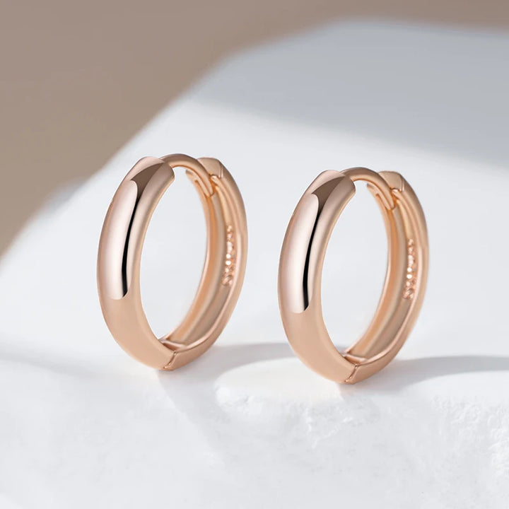 Elegant Rose Gold Glossy Dangle Earrings