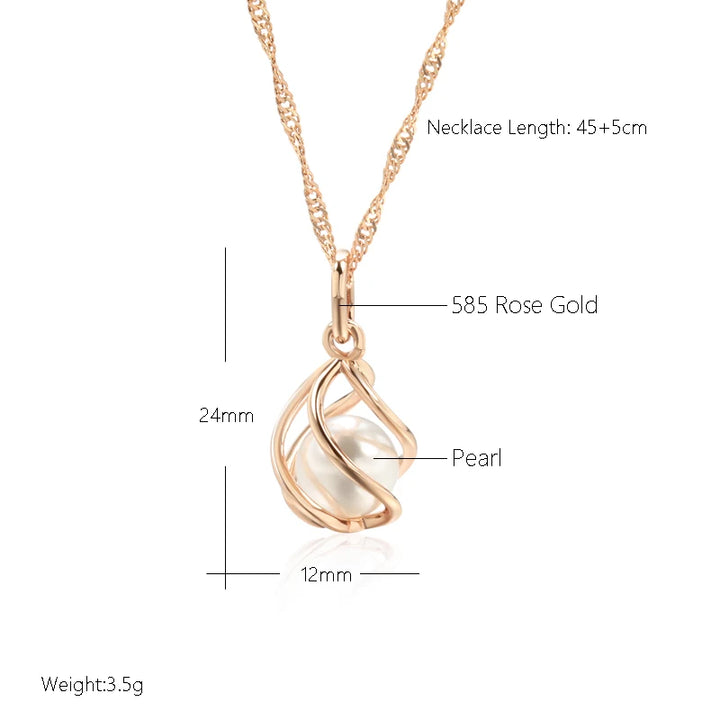 Exclusive Rose Gold Geometric Pearl Necklace
