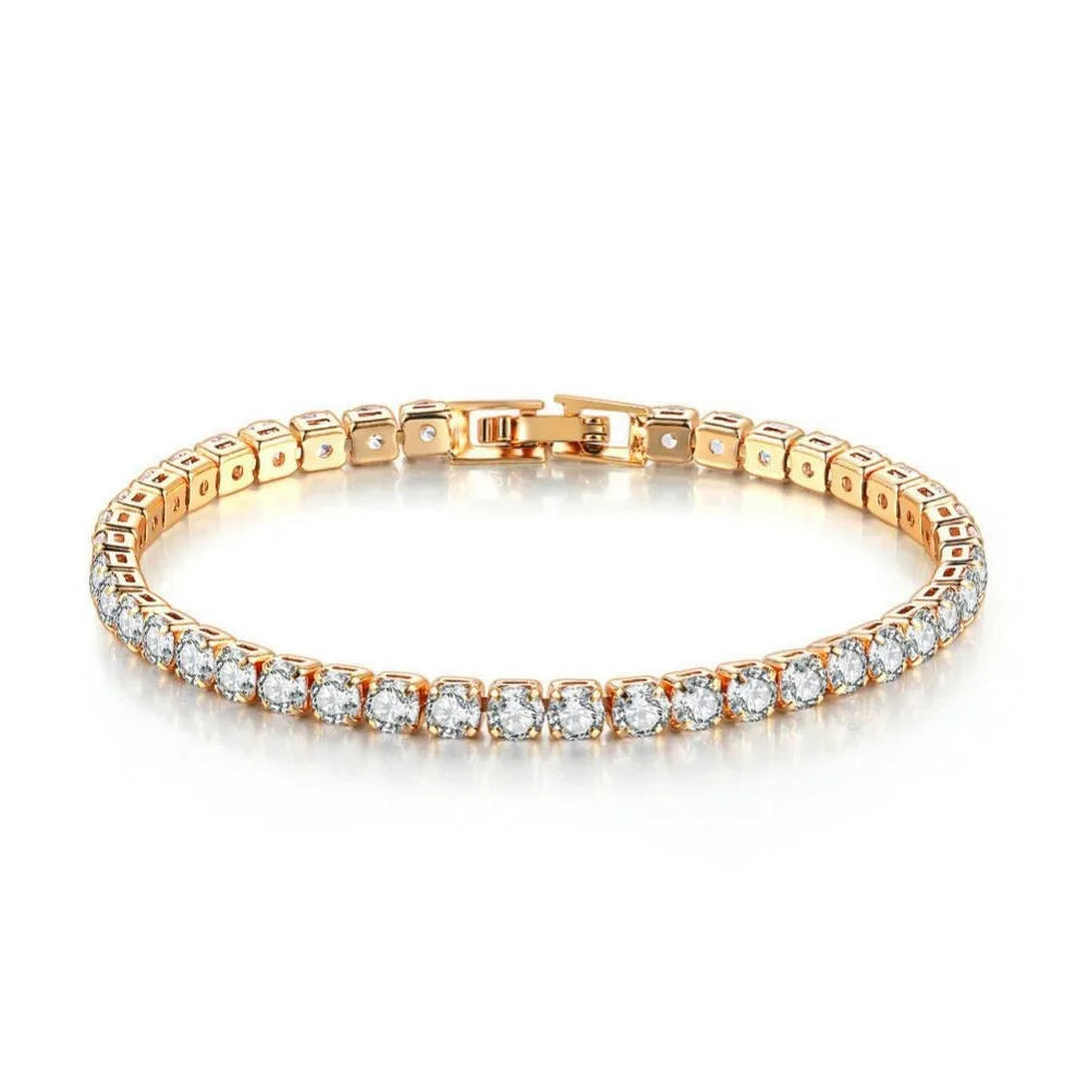Elegant Gold Sterling Silver Tennis Bracelet