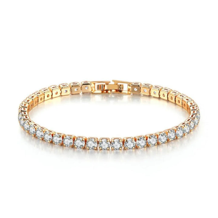 Elegant Gold Sterling Silver Tennis Bracelet