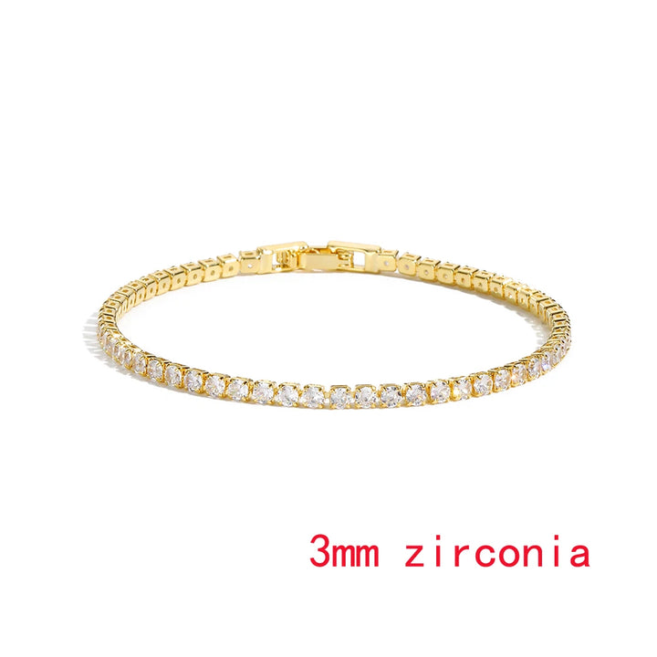 Sophisticated Gold Cubic Zirconia Tennis Bracelet