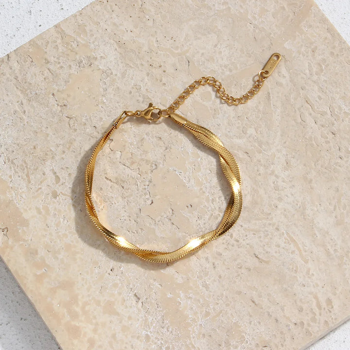Timeless Gold-Plated Necklace and Bracelet Set