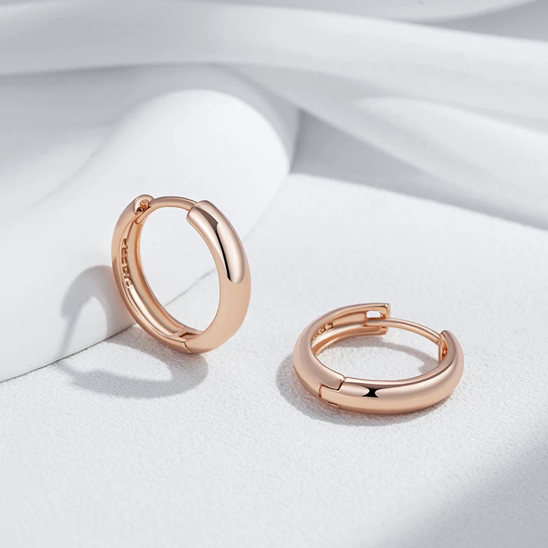Elegant Rose Gold Glossy Dangle Earrings