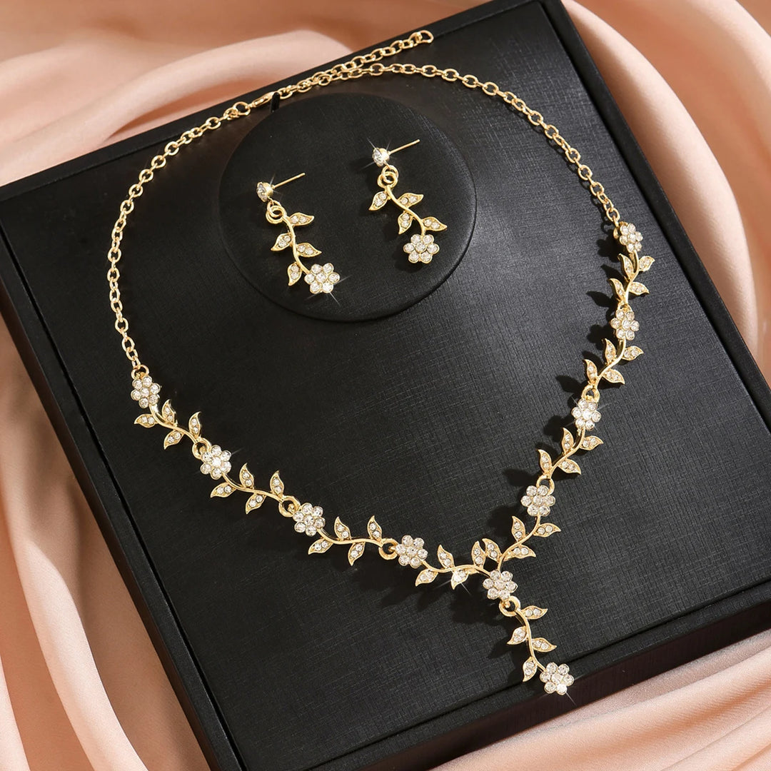 Fashion Flower Necklace & Earring Set