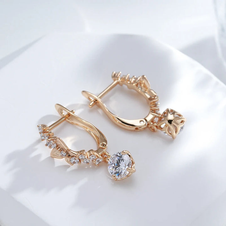 Chic Rose Gold Butterfly Dangle Earrings