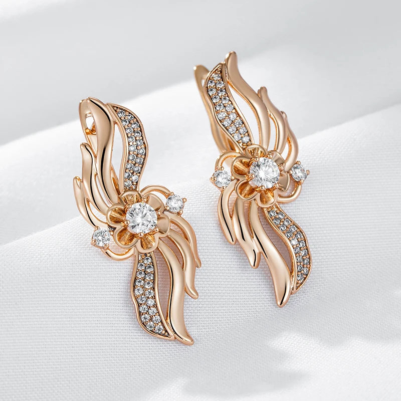 Exclusive Rose Gold Hollow Flower Earrings
