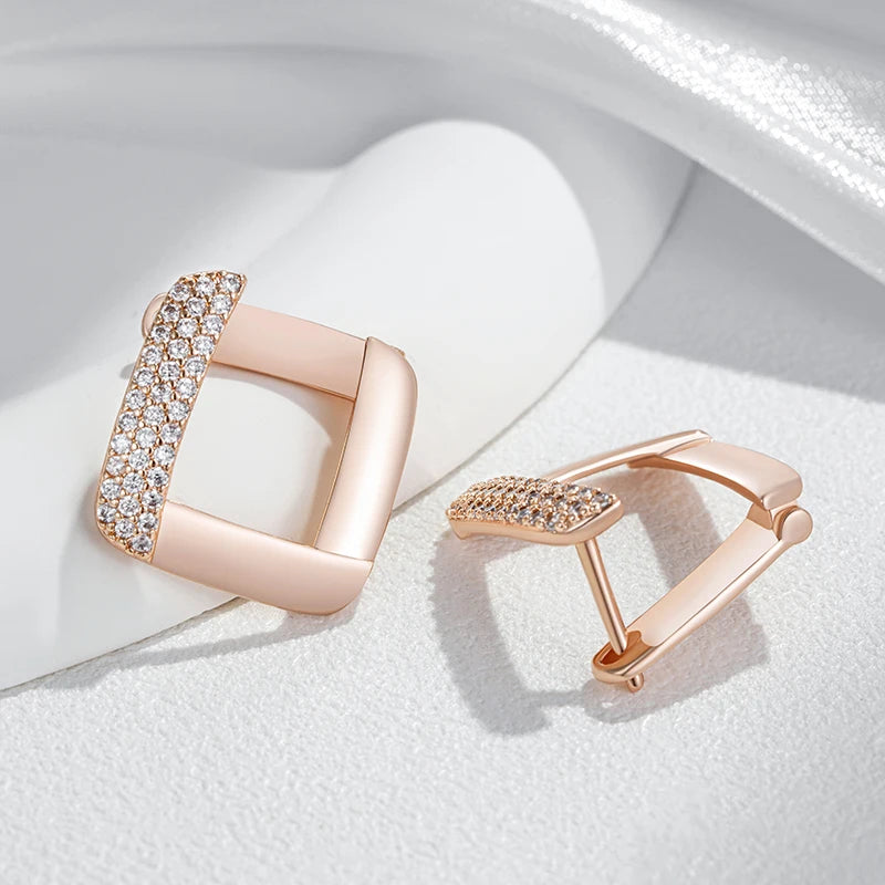 Sophisticated Rose Gold Zircon Stud Earrings
