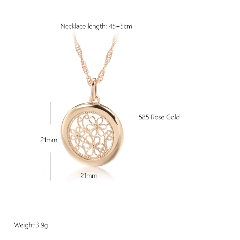 Sophisticated Rose Gold Boho Flower Necklace