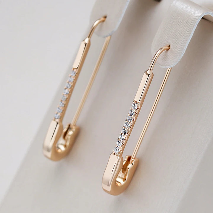 Antique Rose Gold Long Dangle Earrings