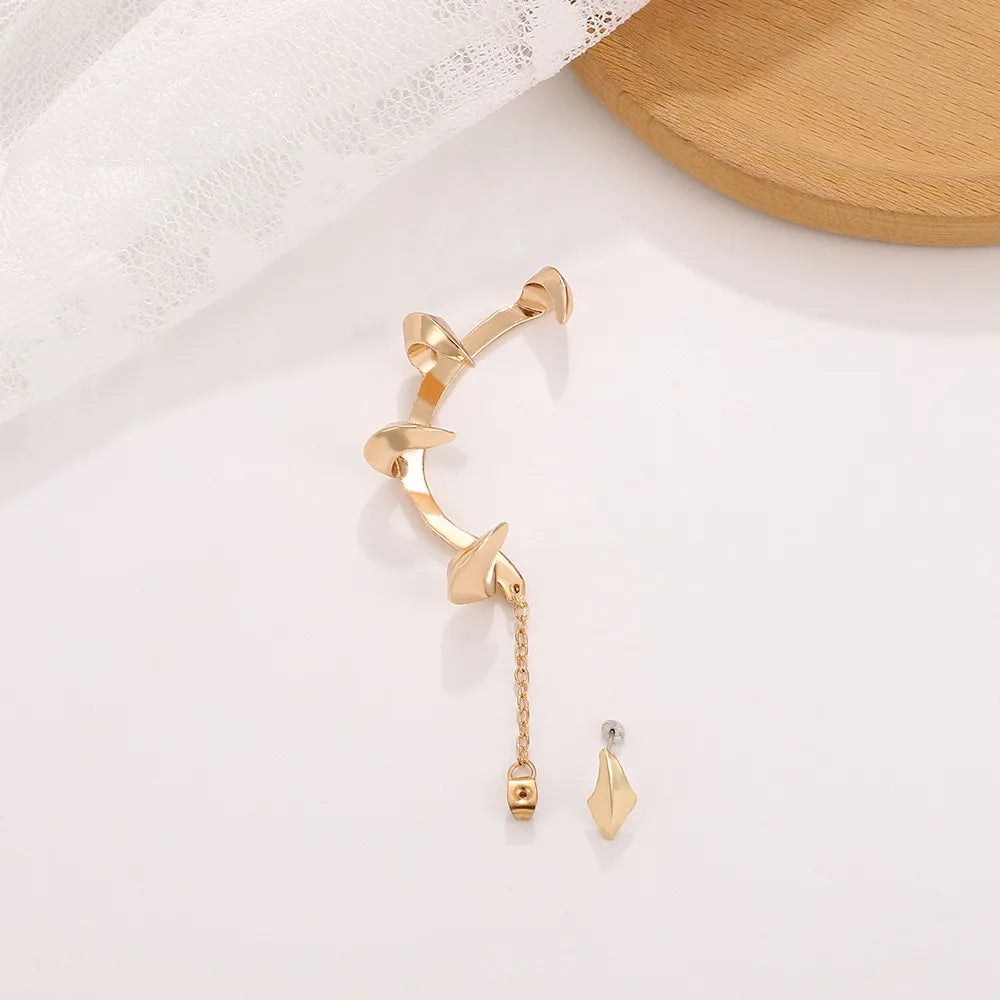 Golden Bramble Spine Ear Cuff