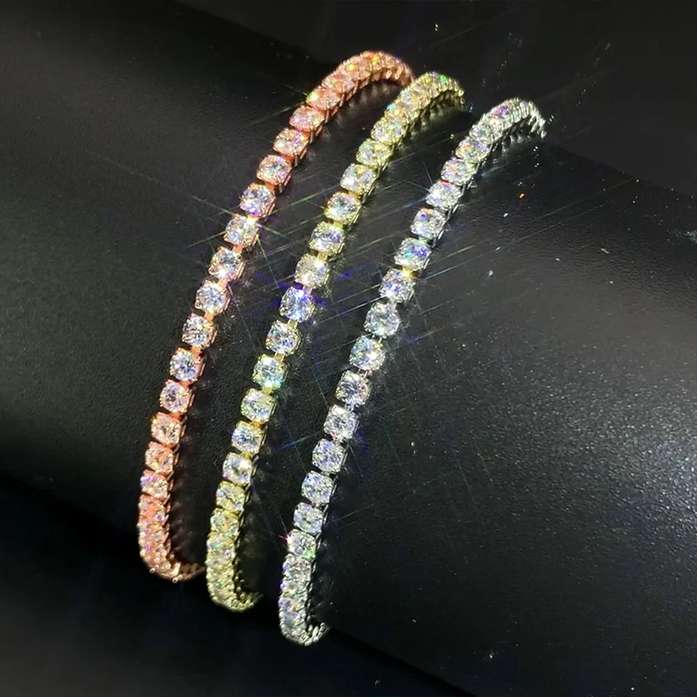 Chic Gold Zirconia Thin Tennis Bracelet
