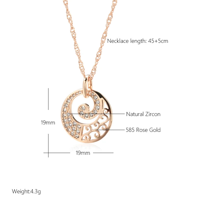 Elegant Rose Gold Crystal Flower Necklace