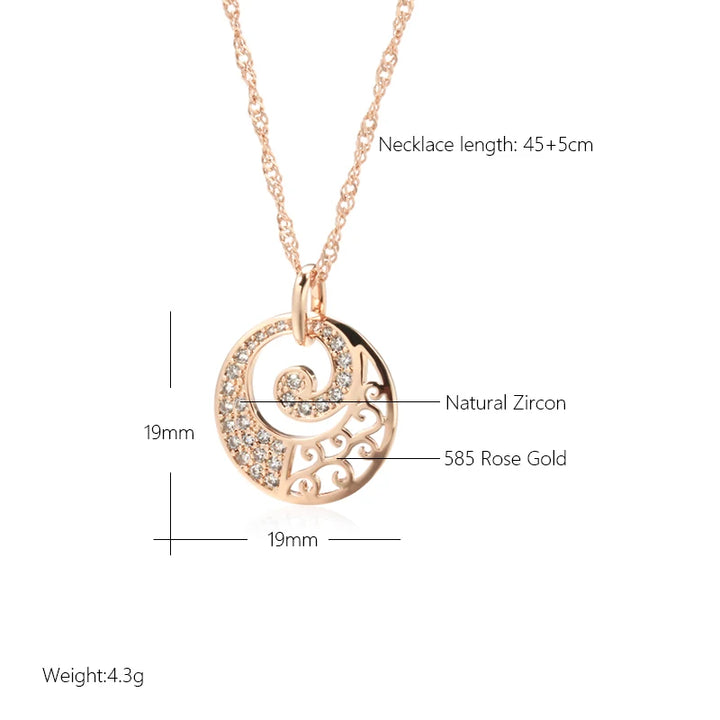Elegant Rose Gold Crystal Flower Necklace