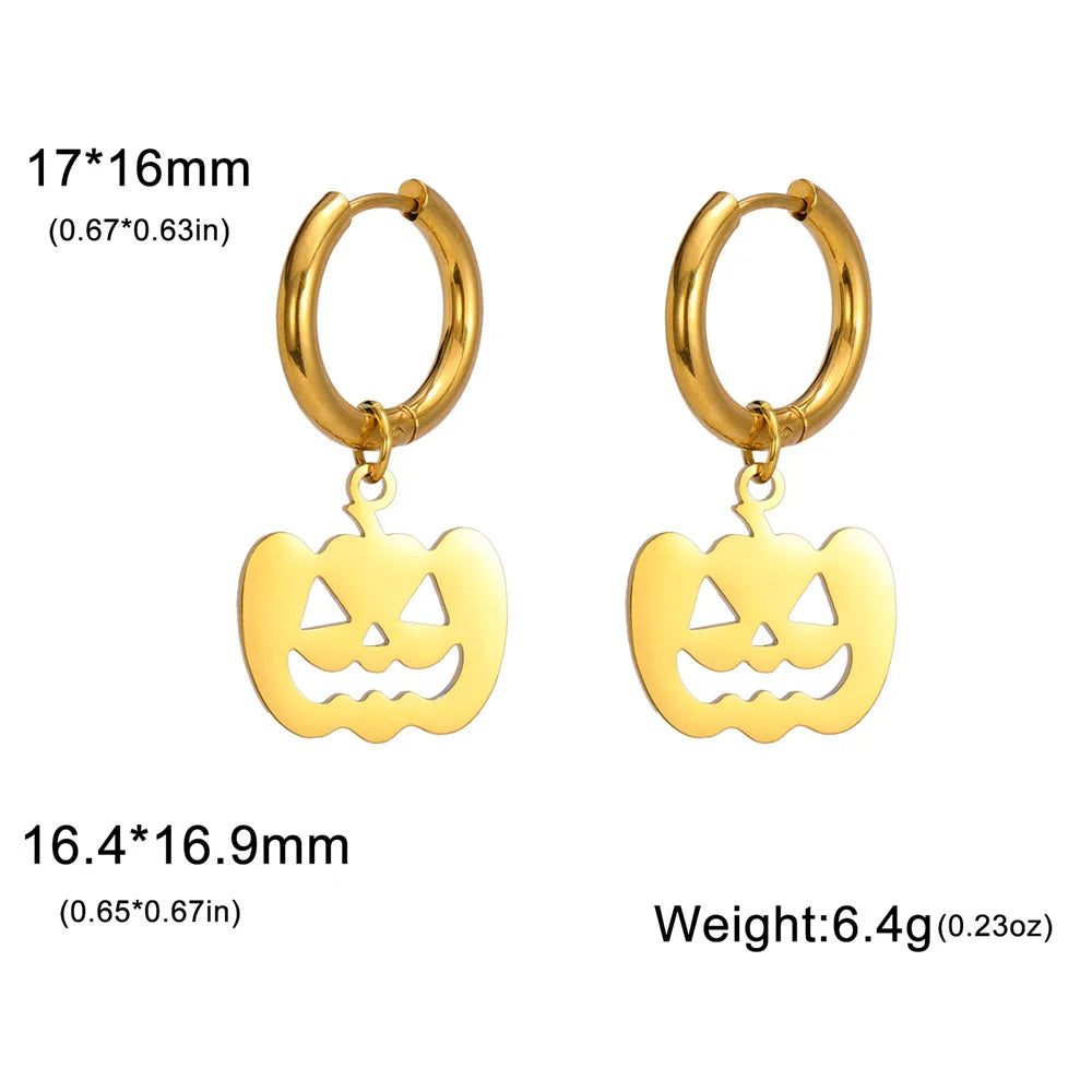 Gold Pumpkin Hoop Earrings