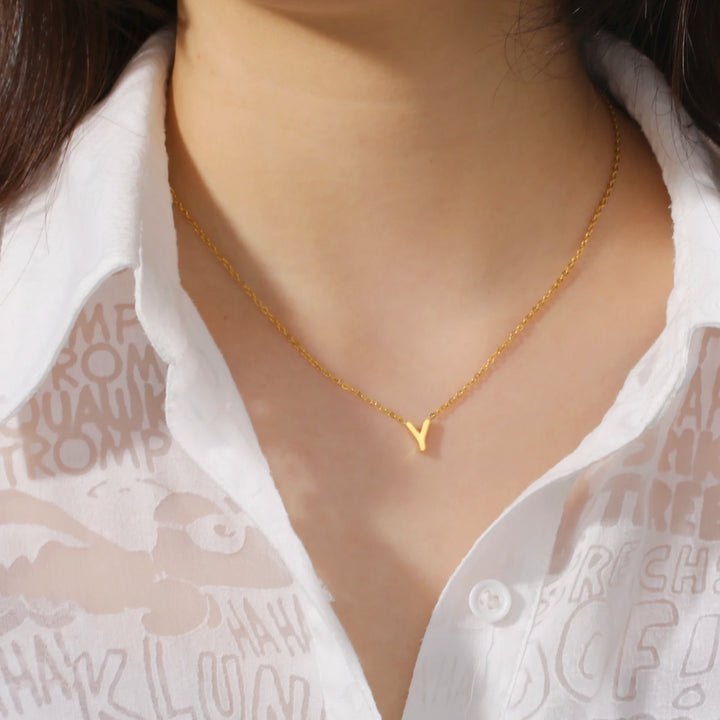 Shining Alphabet Pendant Necklace