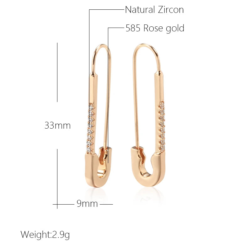 Antique Rose Gold Long Dangle Earrings