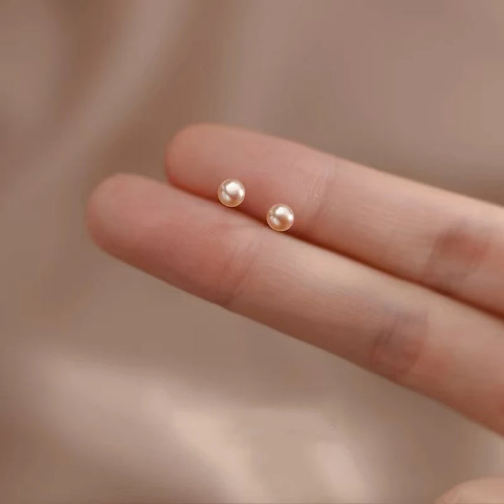 Elegant 14K Gold Freshwater Pearl Stud Earrings