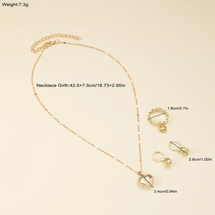 Vintage Love Heart Pendant Set