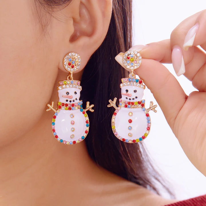 Elegant Crystal Snowflake Pearl Drop Earrings