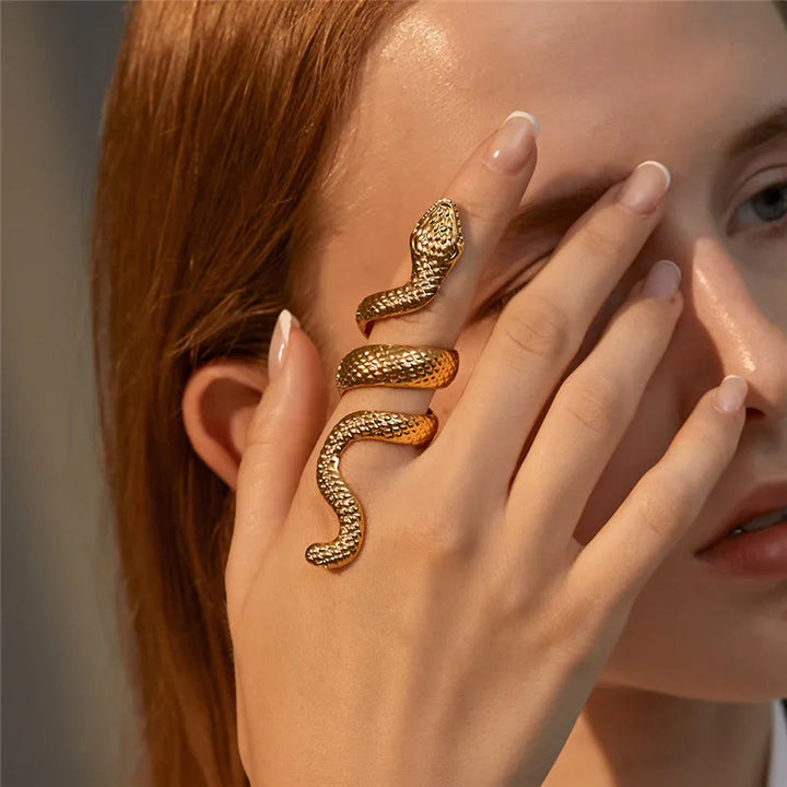 Gold Snake Statement Ring