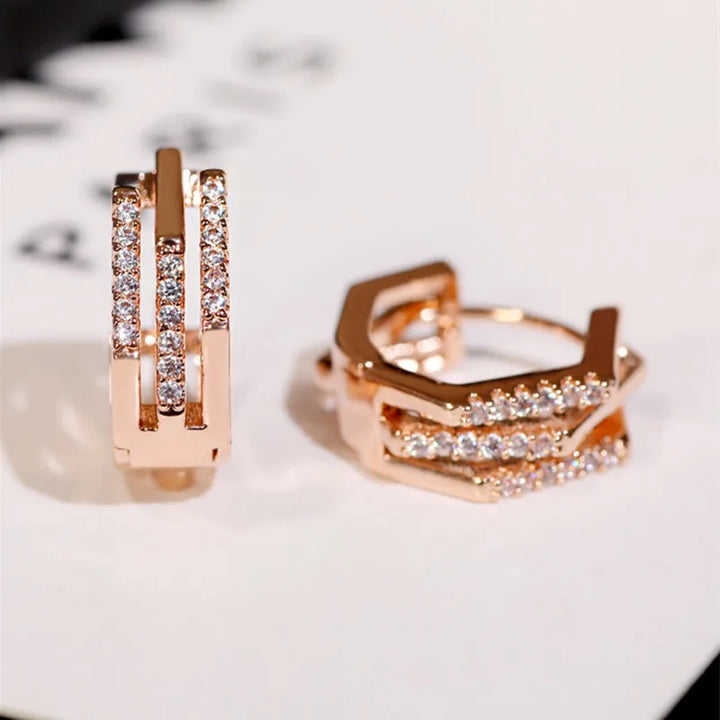 Exclusive Rose Gold Geometric Hoop Earrings