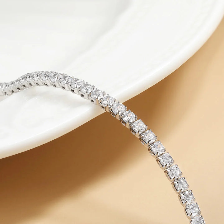 Exclusive Gold Moissanite Tennis Necklace
