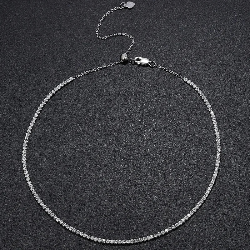 Exclusive Gold Moissanite Tennis Necklace