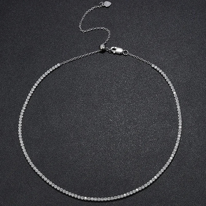 Exclusive Gold Moissanite Tennis Necklace