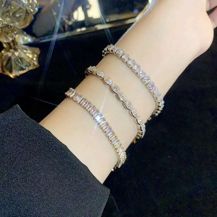 Sophisticated Gold Cubic Zirconia Tennis Bracelet