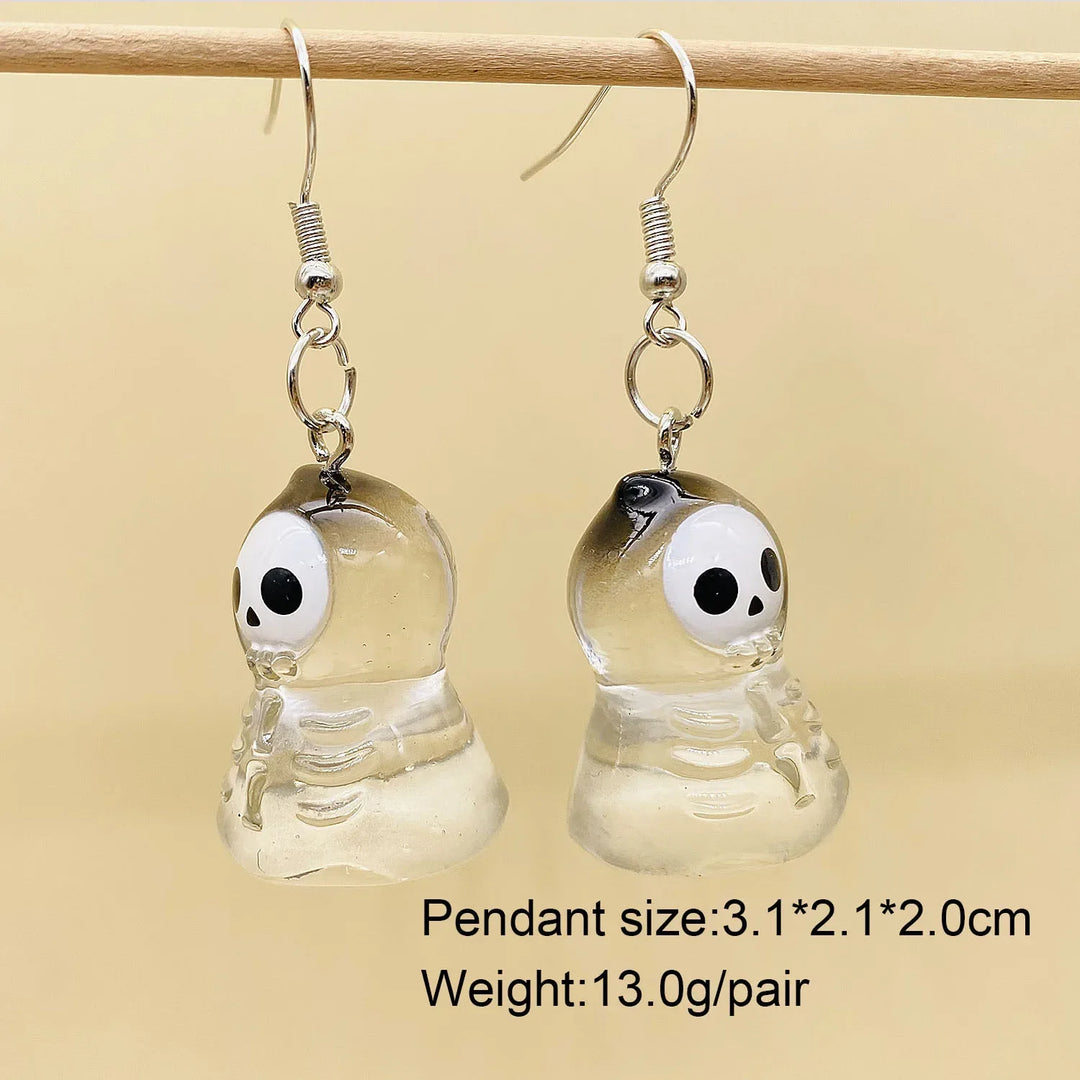 Halloween Ghost and Pumpkin Hoop Earrings