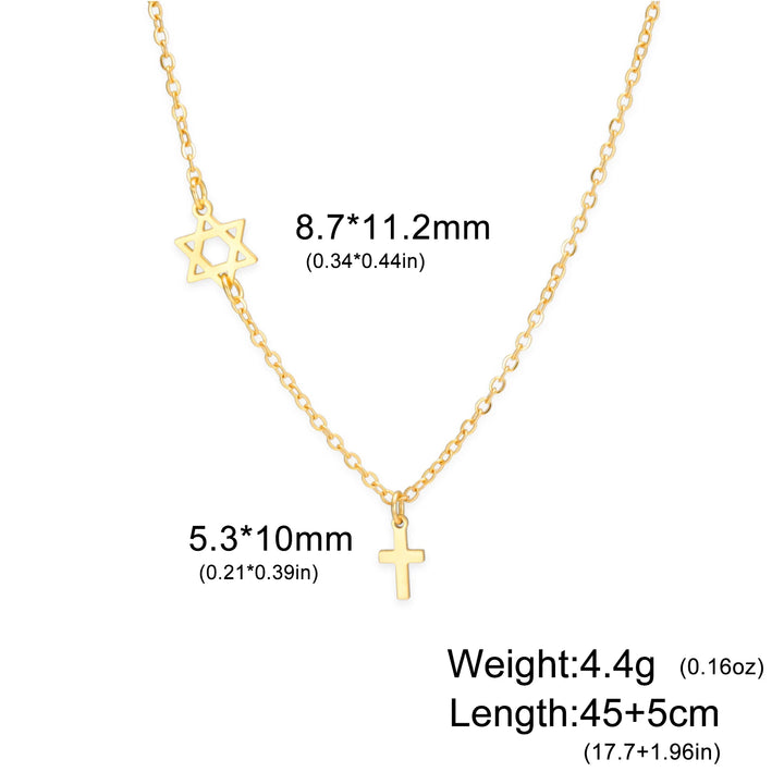 Sacred Star and Cross Pendant Necklace
