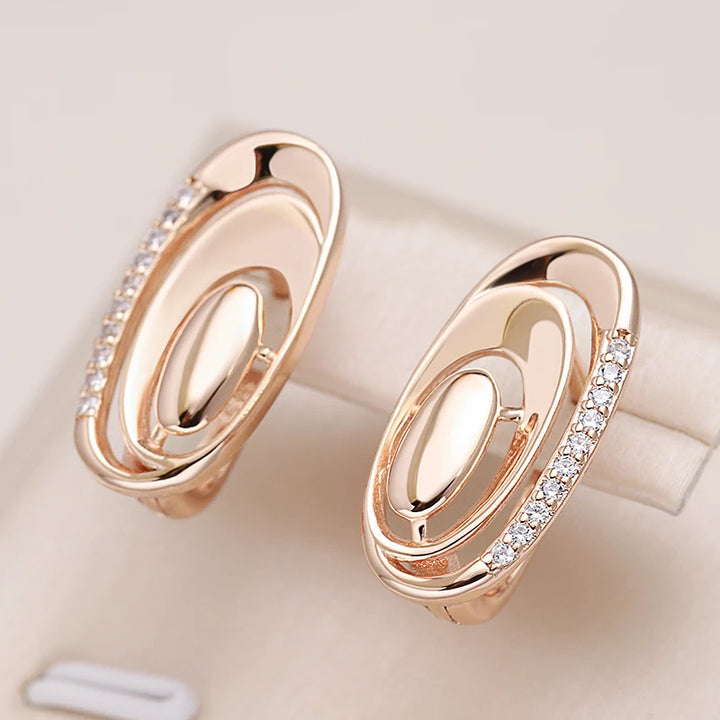 Sophisticated Rose Gold Geometric Drop Earrings