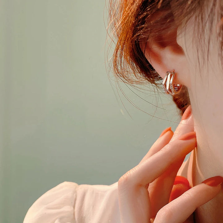 Exclusive Rose Gold Geometric Hoop Earrings