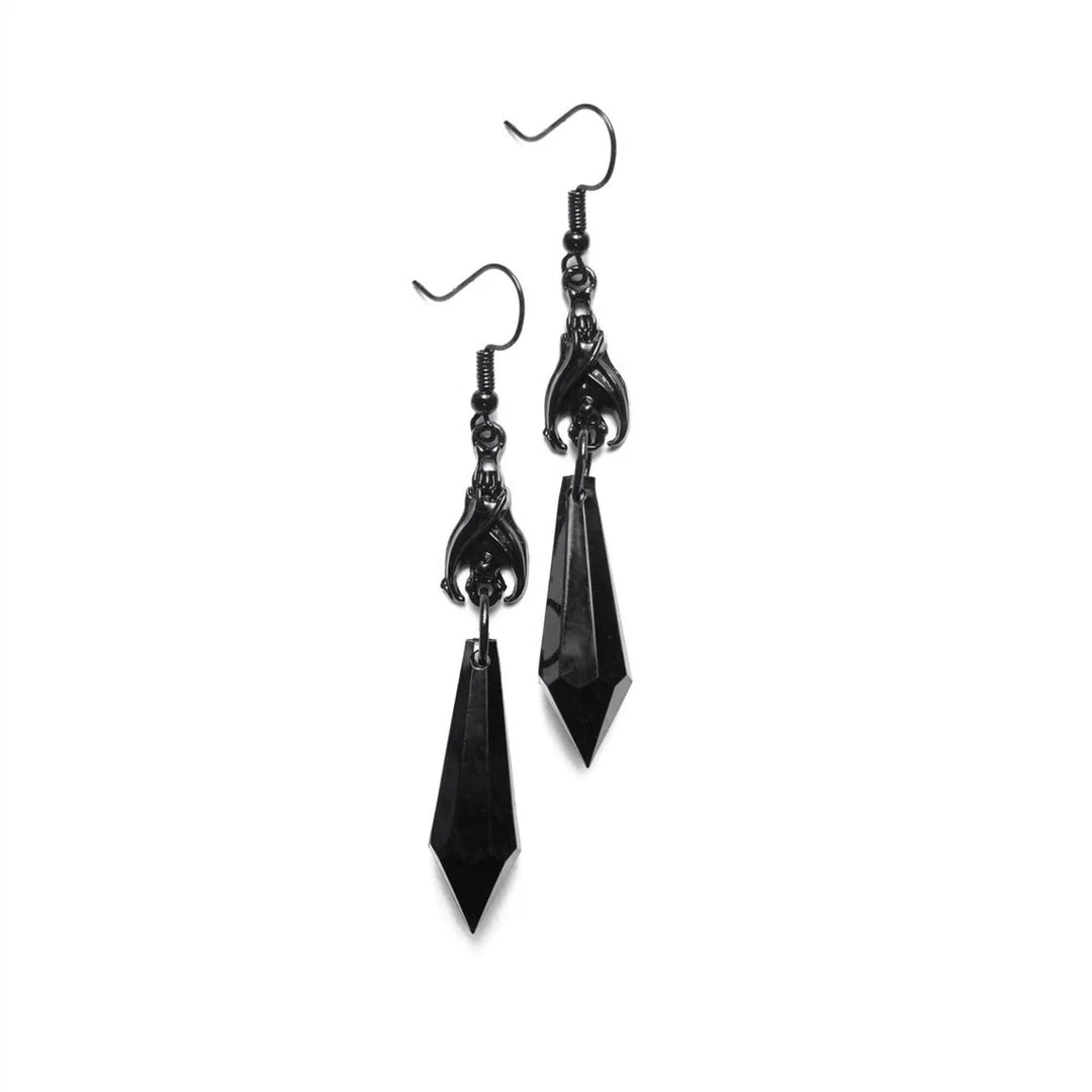 Gothic Red Crystal Drop Earrings