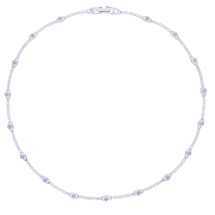 Sophisticated Gold Cubic Zirconia Tennis Choker