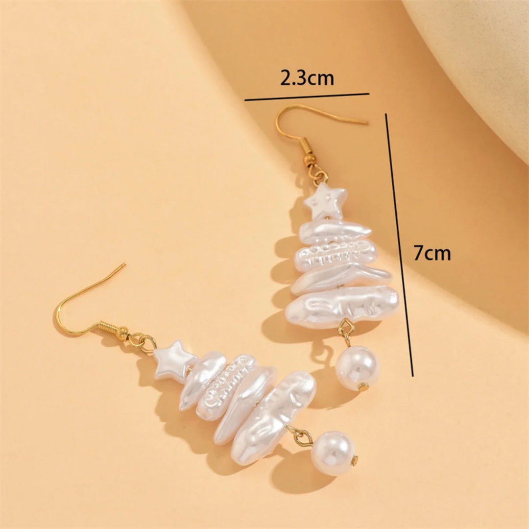 Vintage Baroque Pearl Christmas Drop Earrings