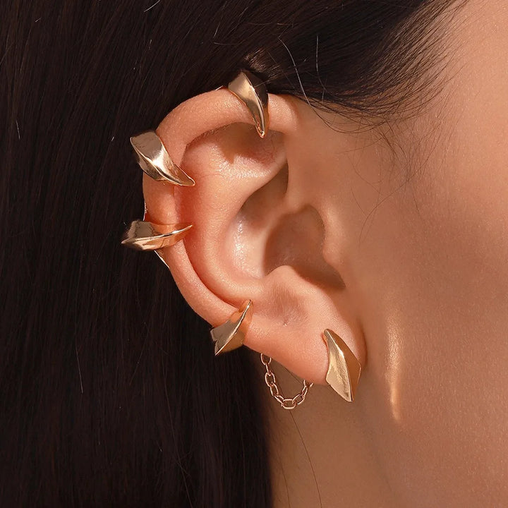 Golden Bramble Spine Ear Cuff