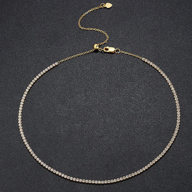 Exclusive Gold Moissanite Tennis Necklace