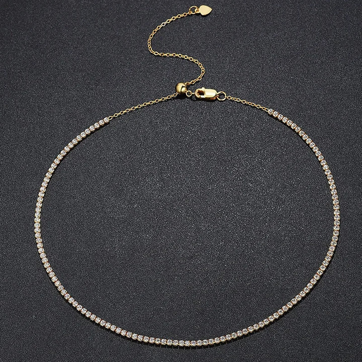 Exclusive Gold Moissanite Tennis Necklace