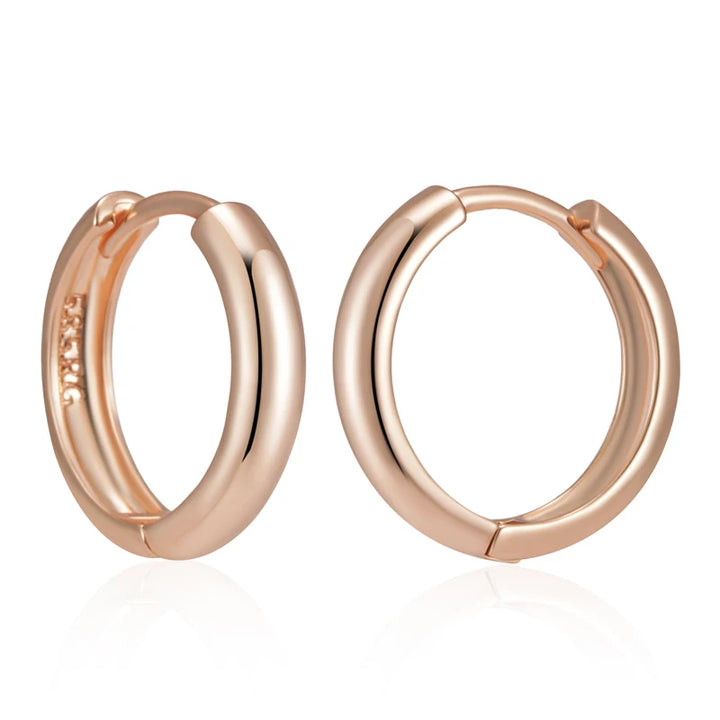 Elegant Rose Gold Glossy Dangle Earrings