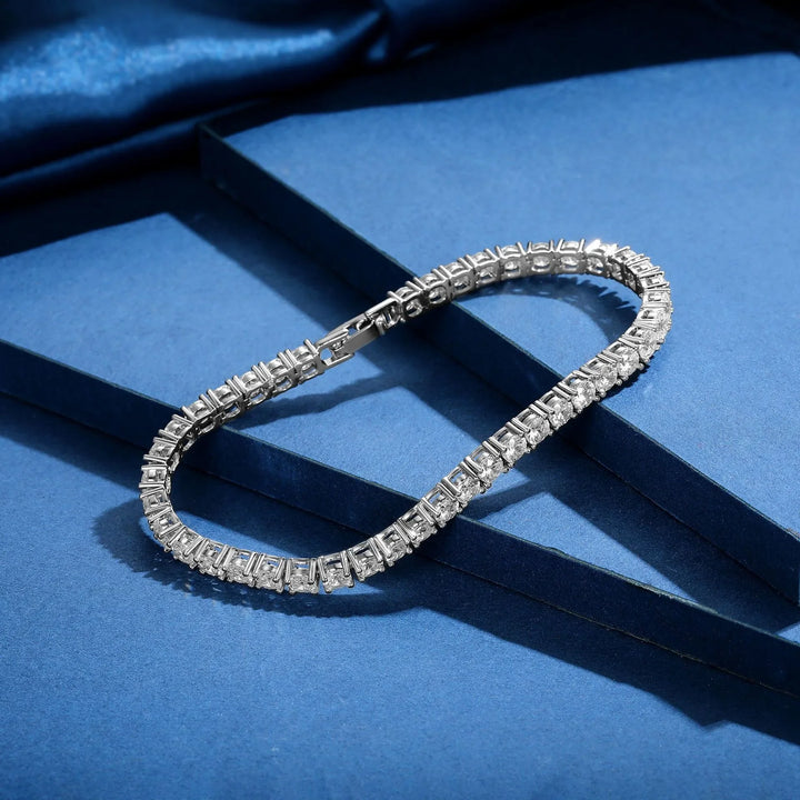 Elegant Gold Sterling Silver Tennis Bracelet