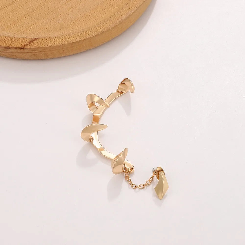 Golden Bramble Spine Ear Cuff