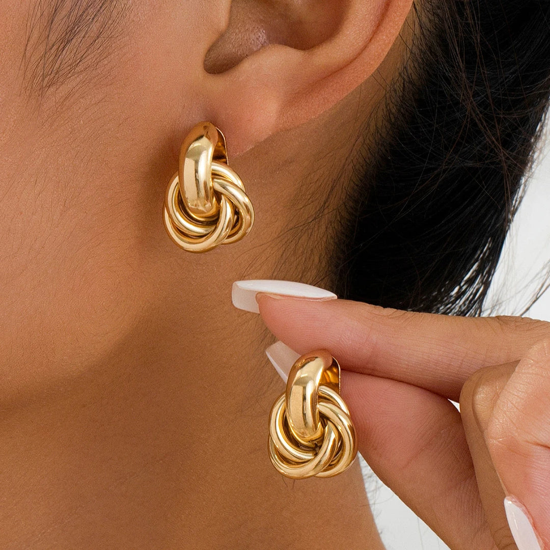 Elegant Gold Chunky Hoop Earrings