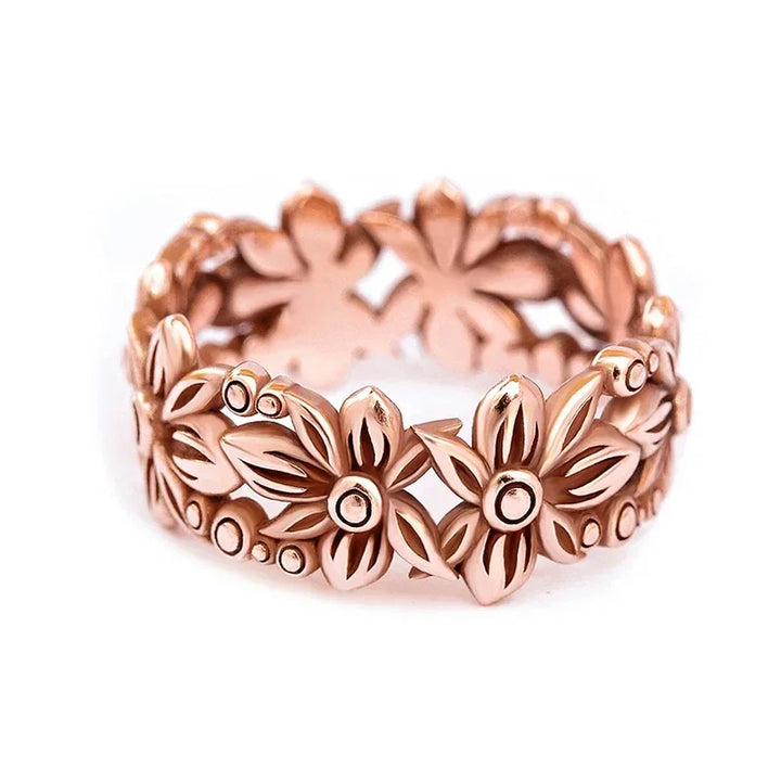 Chic Rose Gold Flower Statement Ring