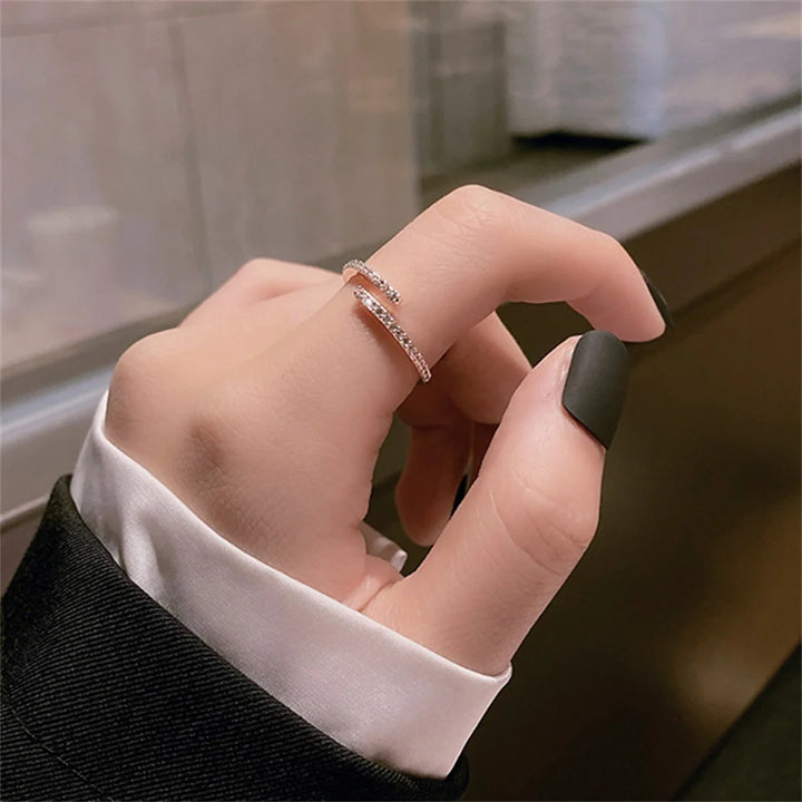Timeless Rose Gold Open Crystal Ring