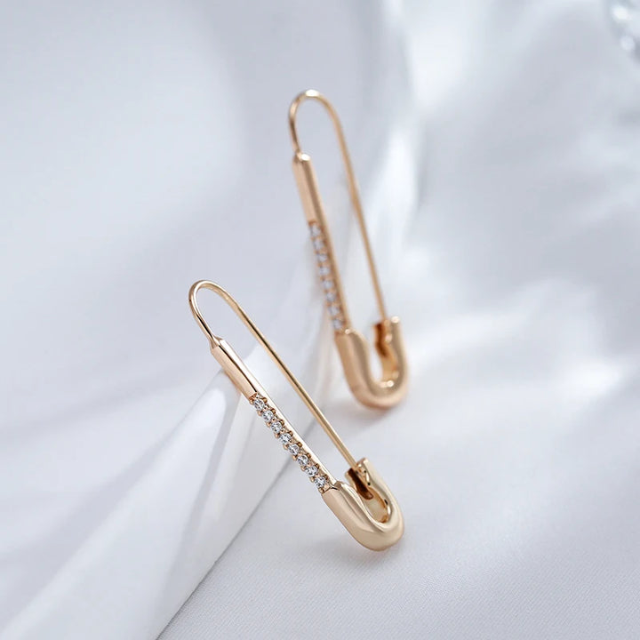 Antique Rose Gold Long Dangle Earrings